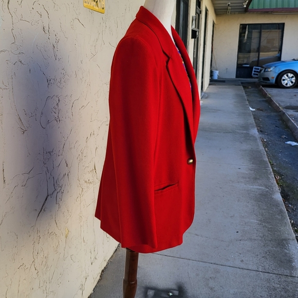 Vintage Red Wool Blend Worthington Blazer - Picture 2 of 5